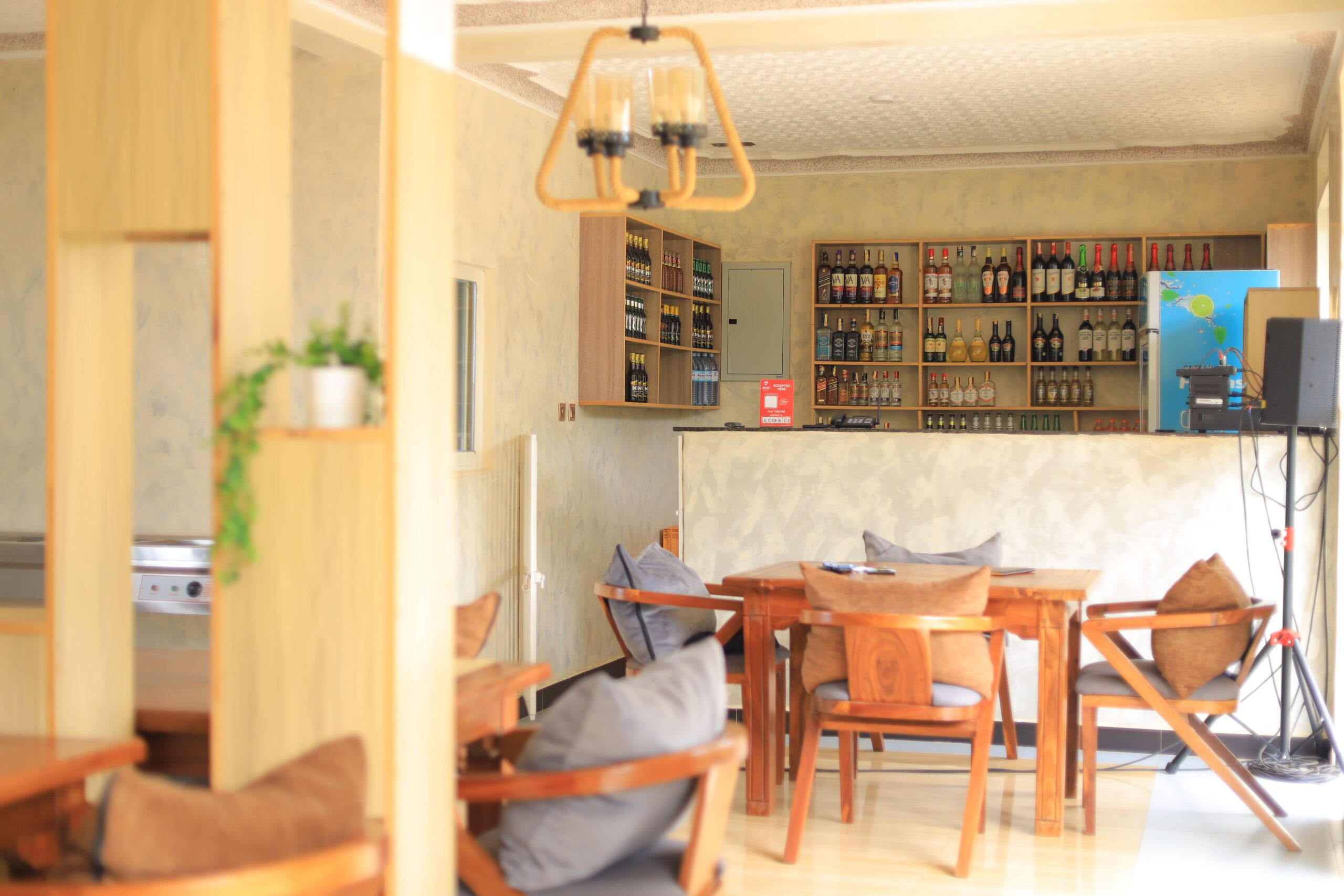 On-site restaurant serving authentic Ugandan food and international cuisine at HK Hotel Mubende