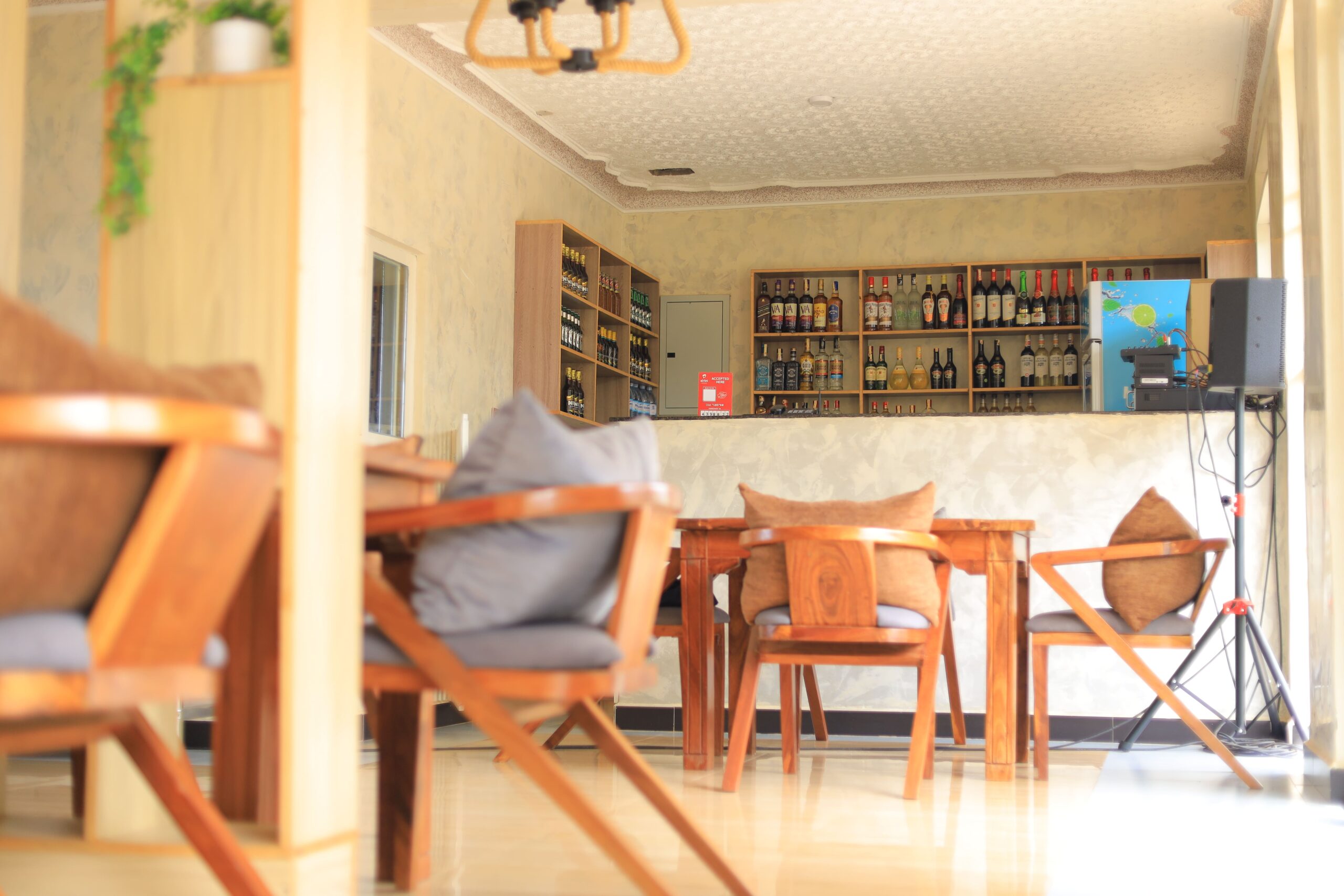 On-site restaurant serving authentic Ugandan food and international cuisine at HK Hotel Mubende